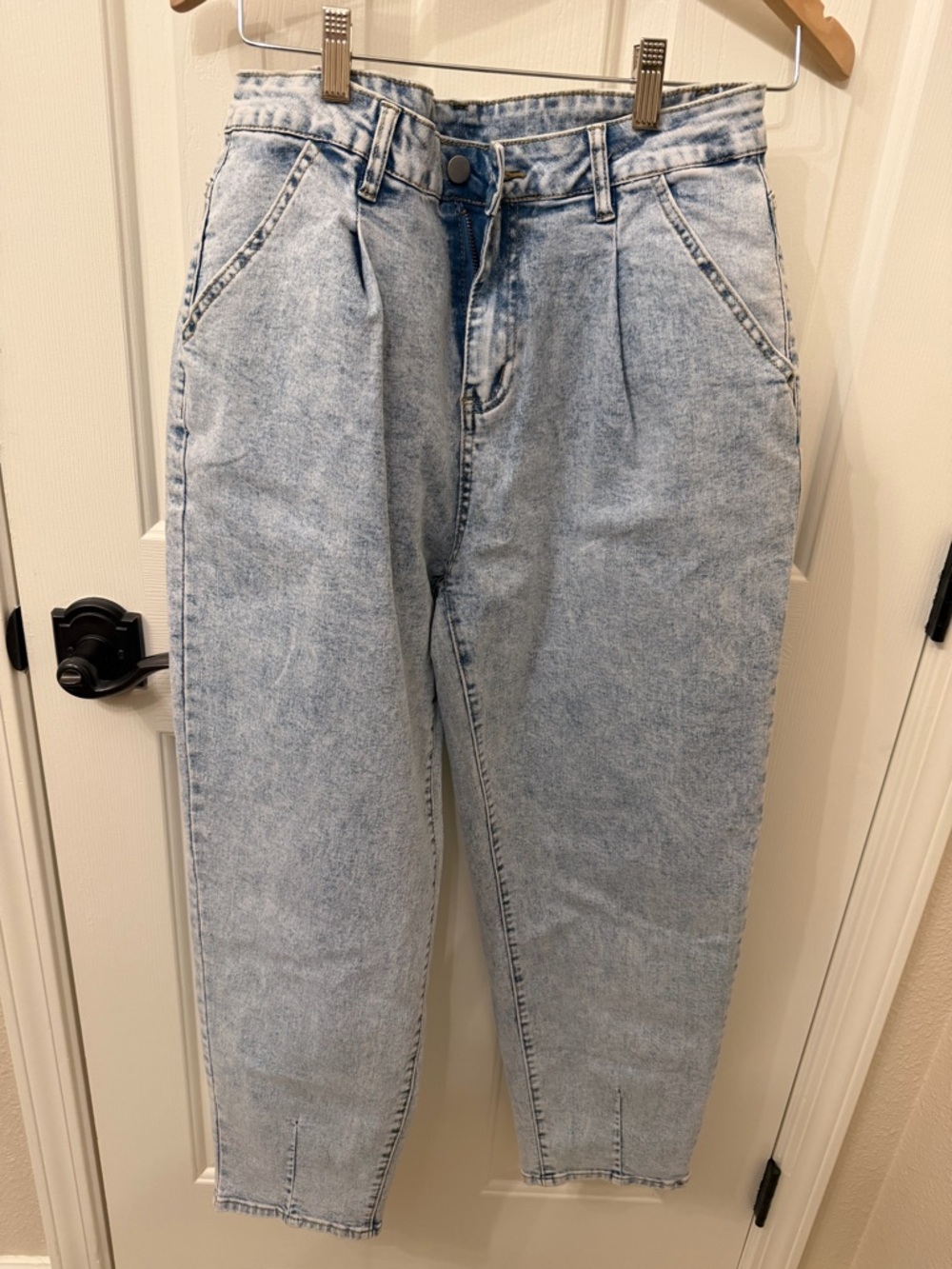 Zara Light Acid Wash Blue Boyfriend Jeans